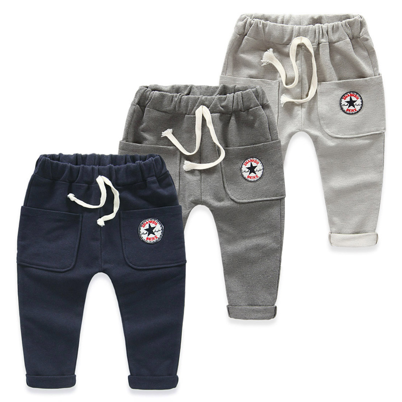 寶寶抽繩運動褲 秋裝新款童裝男童裝兒童側口袋褲子kz-7033